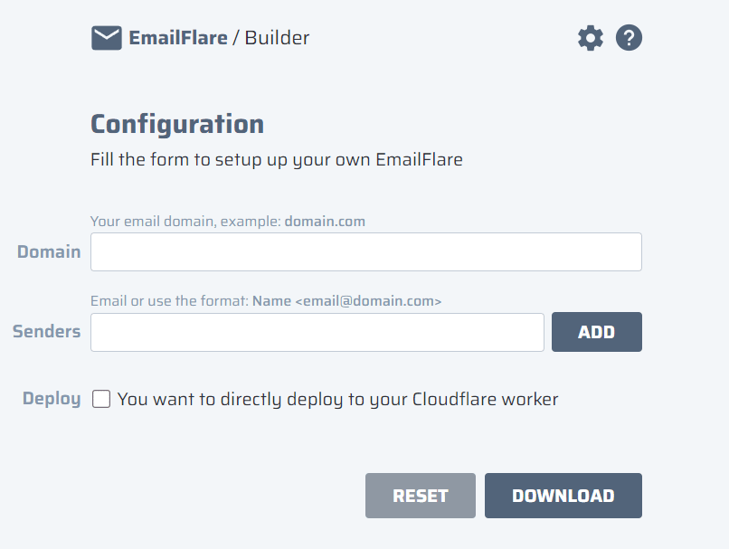 EmailFlare configuration